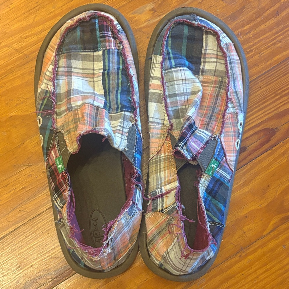 Sanuk Multicolor Plaid Loafers